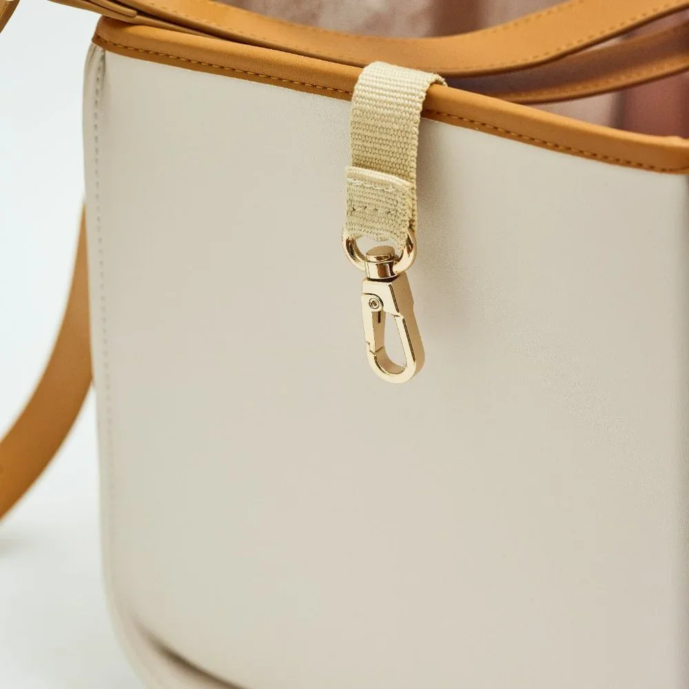 Ivory and Gold Leather Luxury Dog Carrier, Dog Bag, Dog tote for small dogs